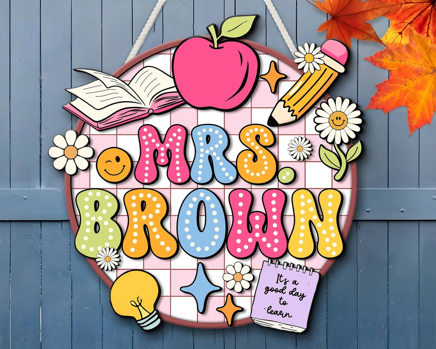 Personalized Teacher Gifts, 3D Teacher Door Sign, Teacher Welcome Sign