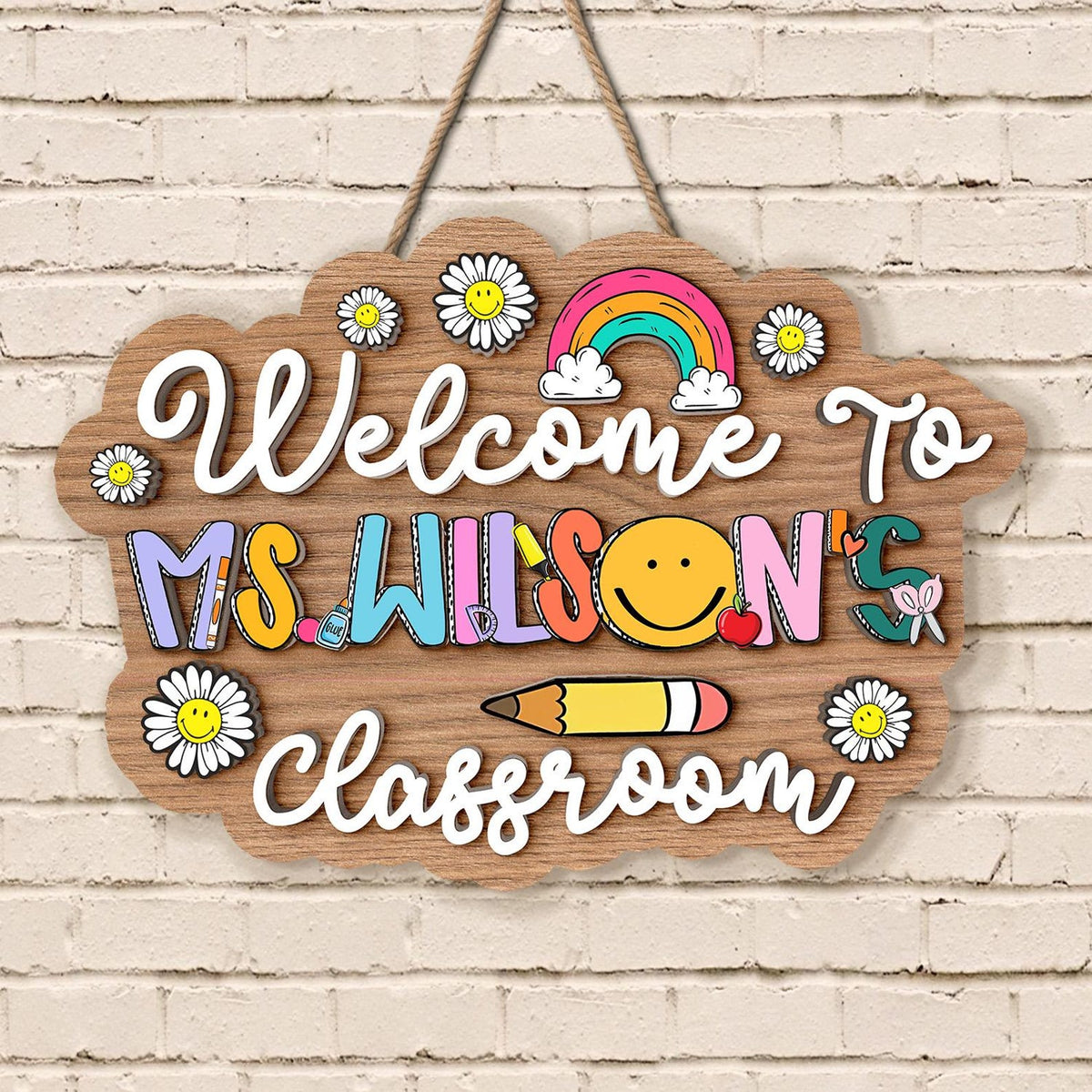Personalized Teacher Gift, 3D Teacher Door Hanger, Classroom Welcome Sign