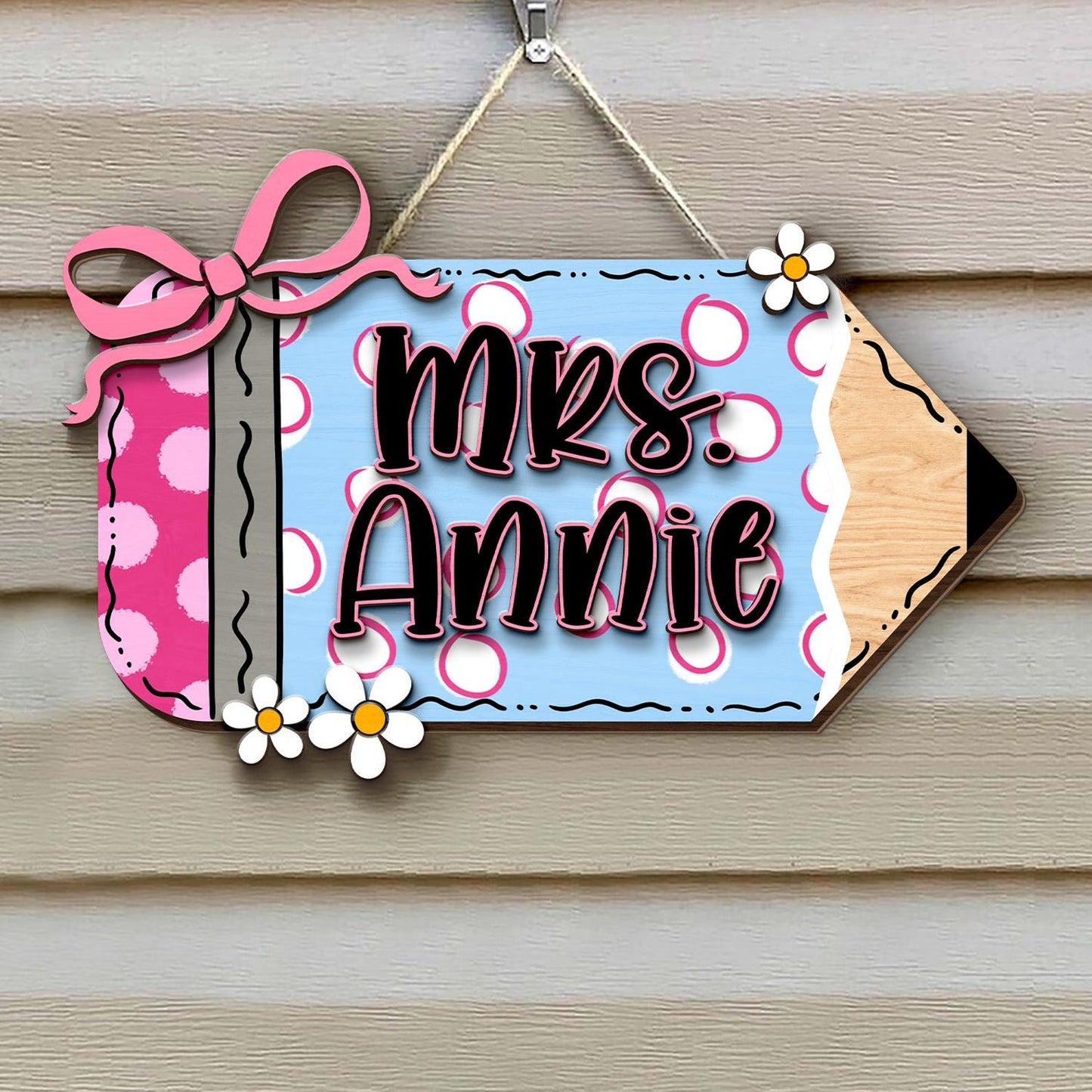Personalized Teacher Back To School Gifts, Pencil Teacher Door Sign