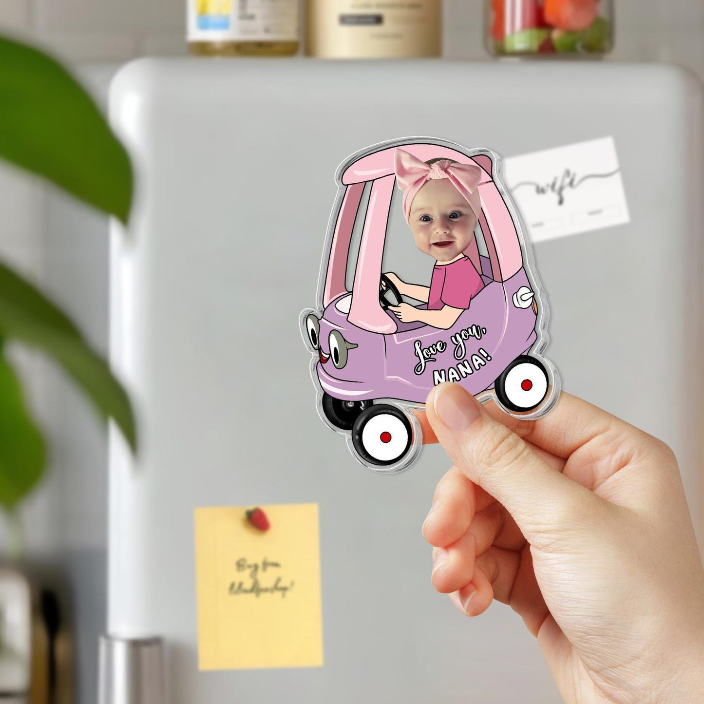 Custom Kids Photo Car Visor Clip: Personalized Fathers Day Gift for Dad,