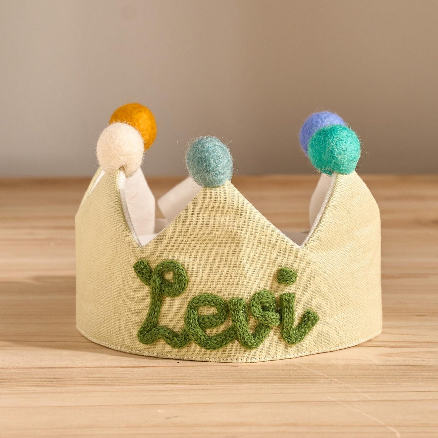 Custom Linen Birthday Crown | Handmade Kids Party Hat