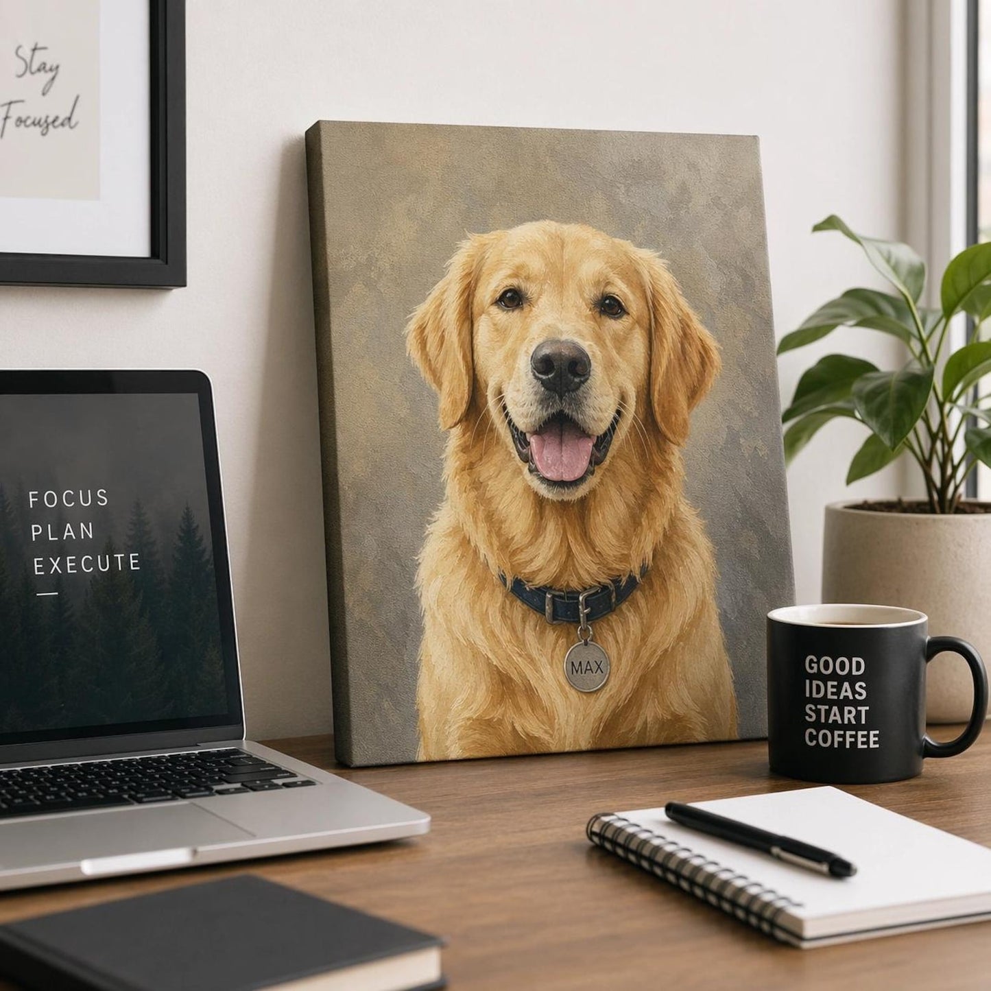 Custom Pet Portrait Photo Canvas, Personalized Memorial Wall Art
