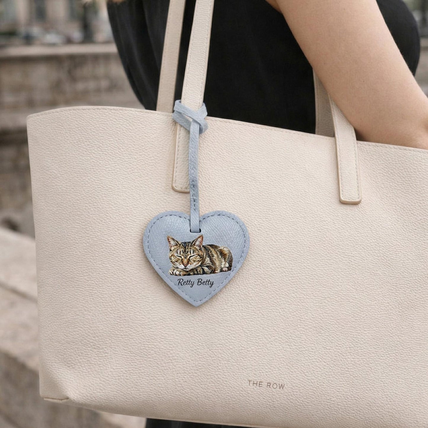 Custom Pet Portrait Leather Bag Charm, Personalized Dog Cat Purse Charm
