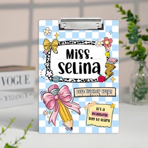 Personalized Teacher Clipboard: Acrylic School Supplies