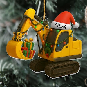 Personalized Excavator Acrylic Ornament