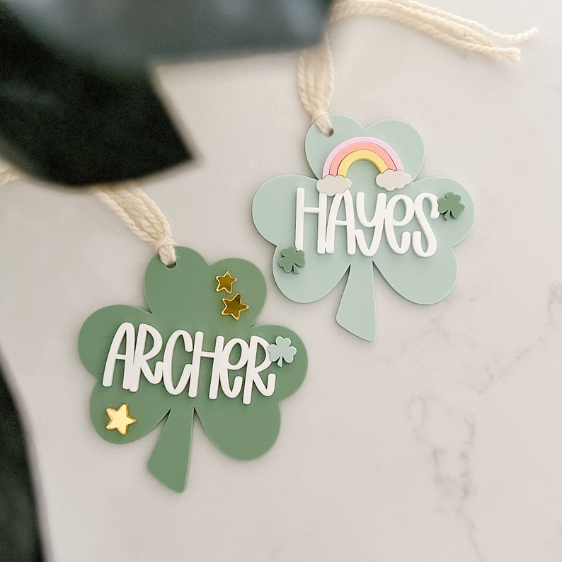 St Patty's Day Tags Clover Tag St Patrick's Day Tag