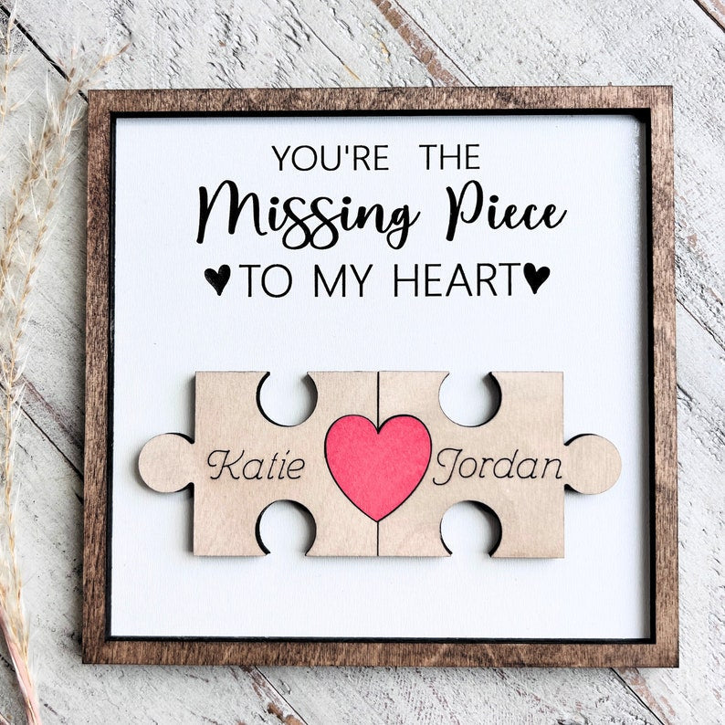 Couple Heart Plaque | Missing Piece of My Heart | Valentine Gifts