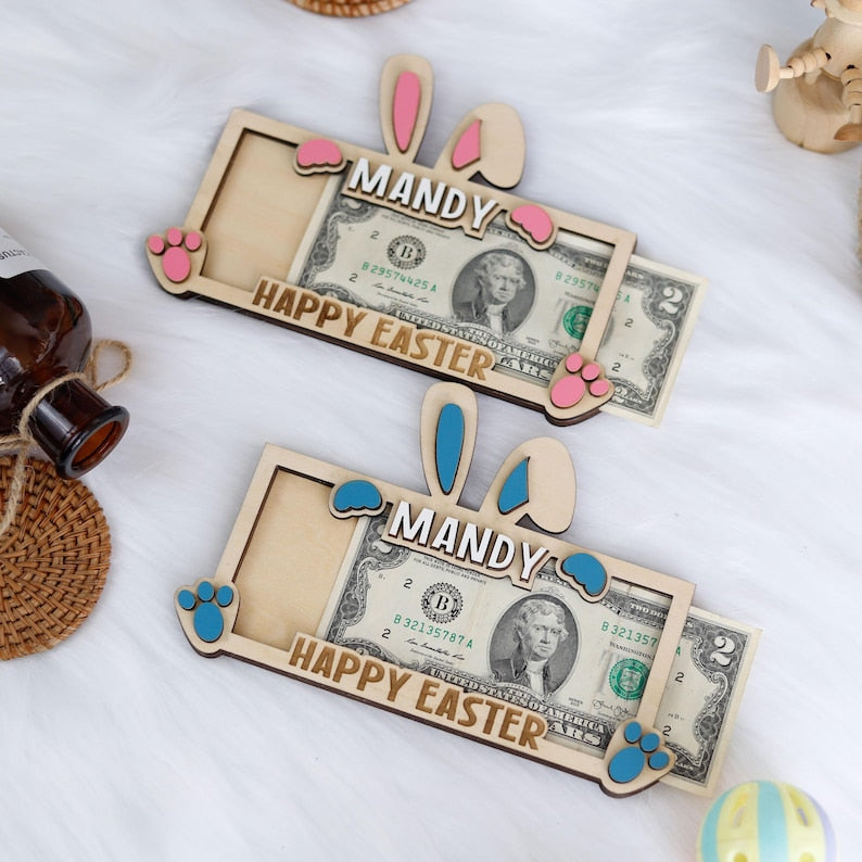 Custom Easter 2026 Bunny Money Holder Gift
