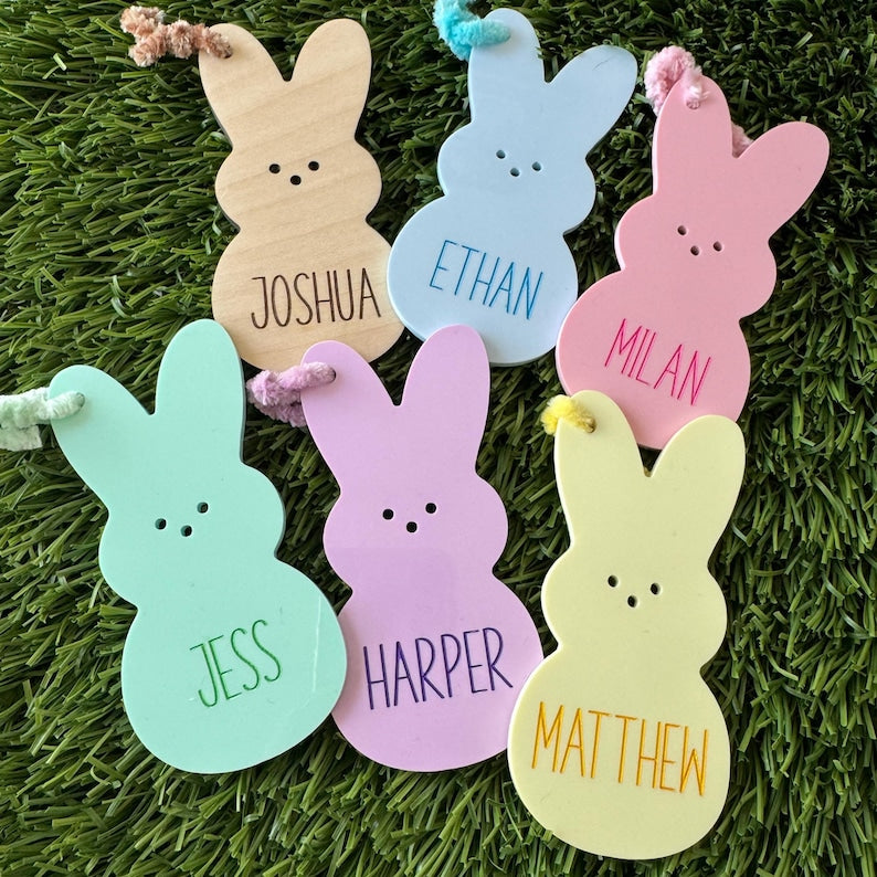 Easter Peep Basket Tag Easter Theme Bag Tag With Name