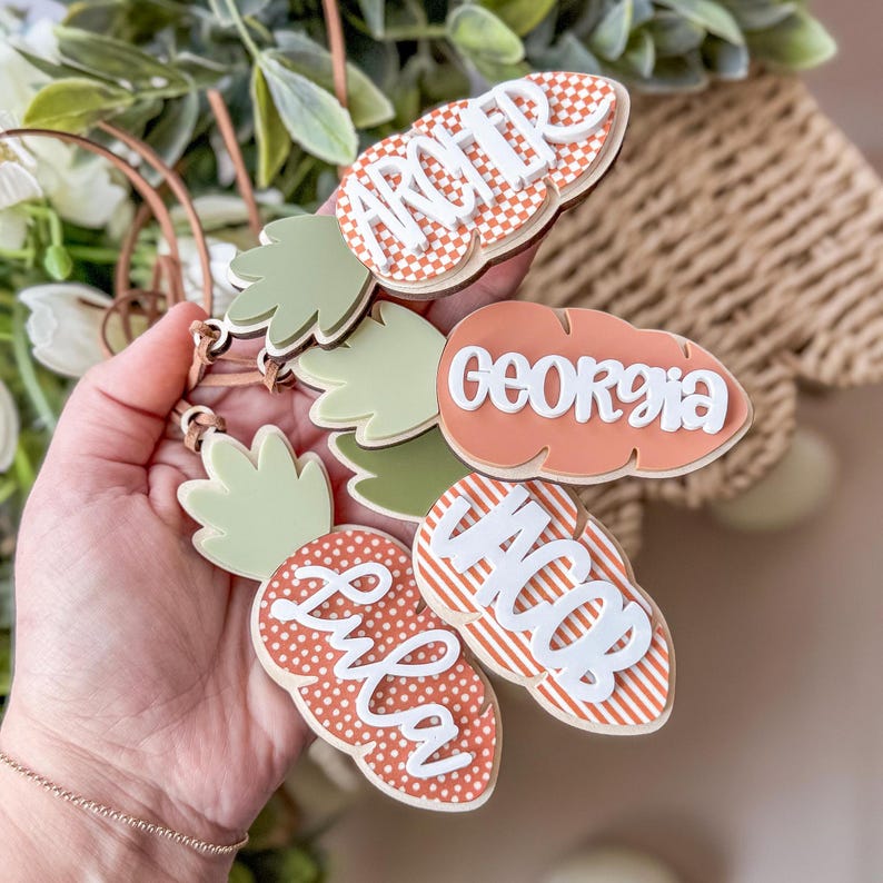 Easter Basket Tag Carrot Tag Basket Tag Personalized Easter Basket Tag
