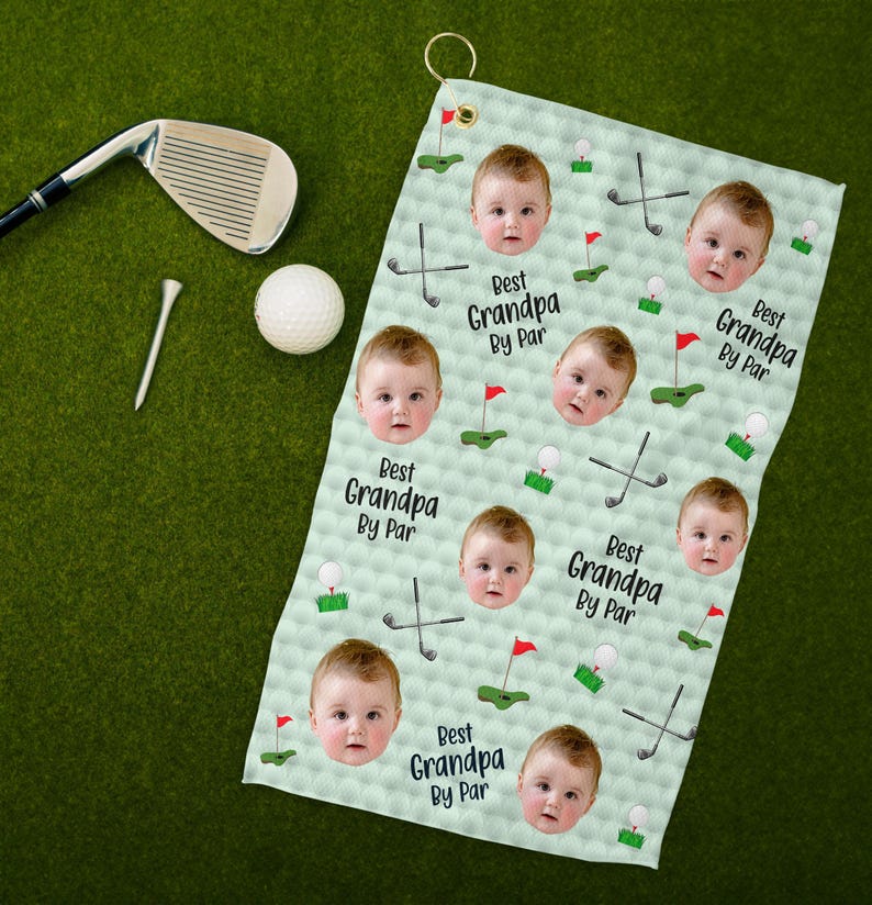 Custom Photo Golf Towel, Personalized Baby Face Golf Towel