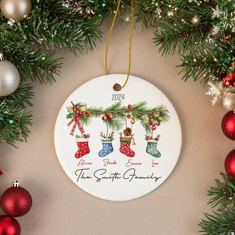 Personalized Family Christmas Ornament 2025, Custom Family Christmas Present