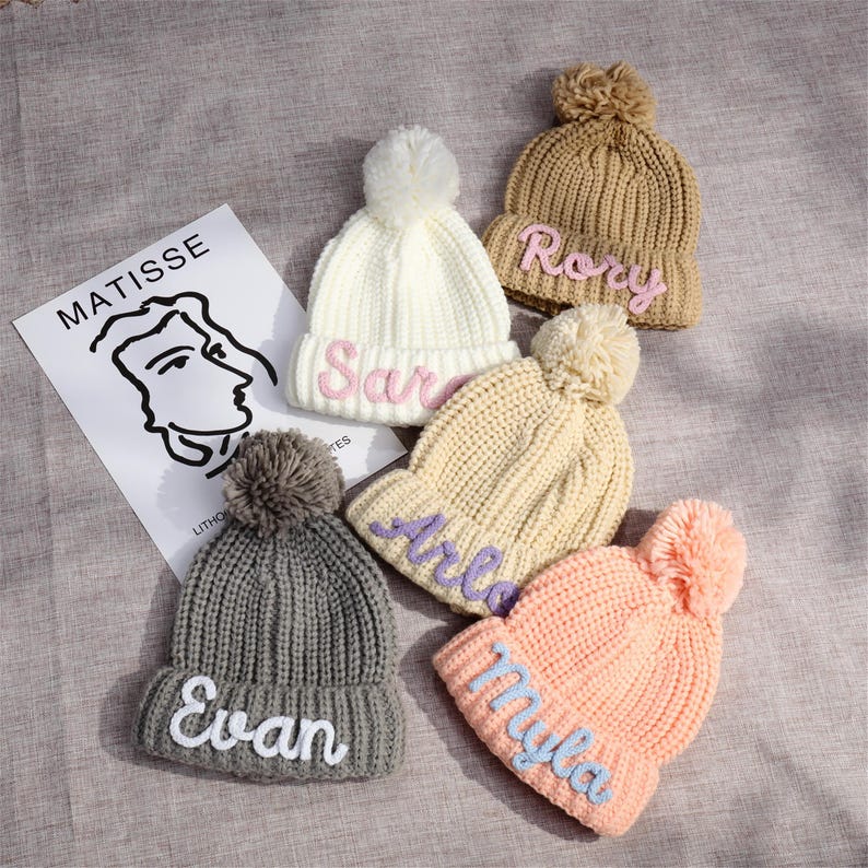 Custom Name Baby Hat, Personalized Kid's Winter Hat, Baby Name Beanie