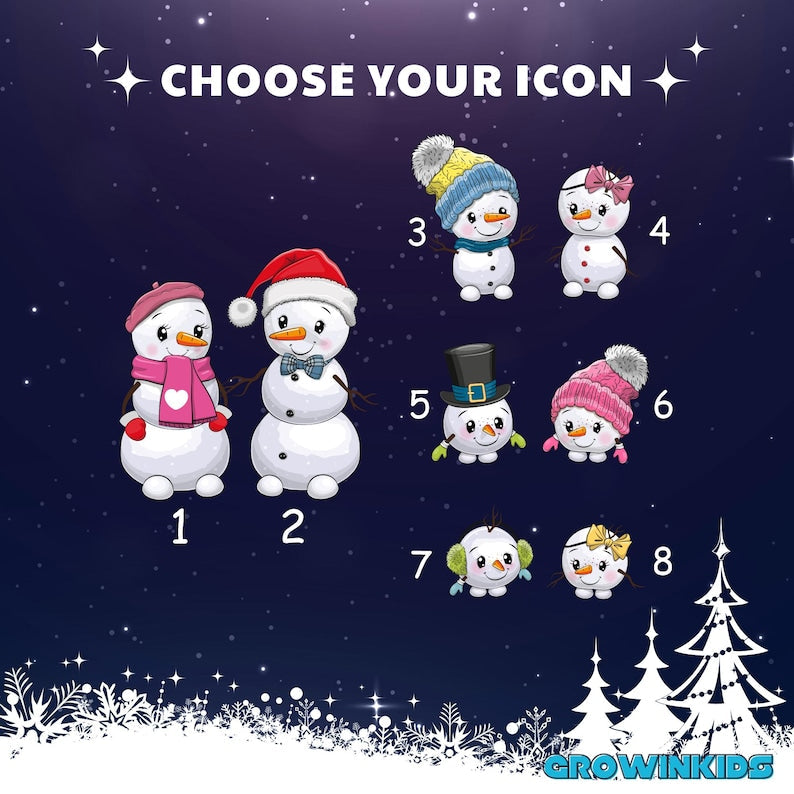 Personalized Snowman Family Night Light