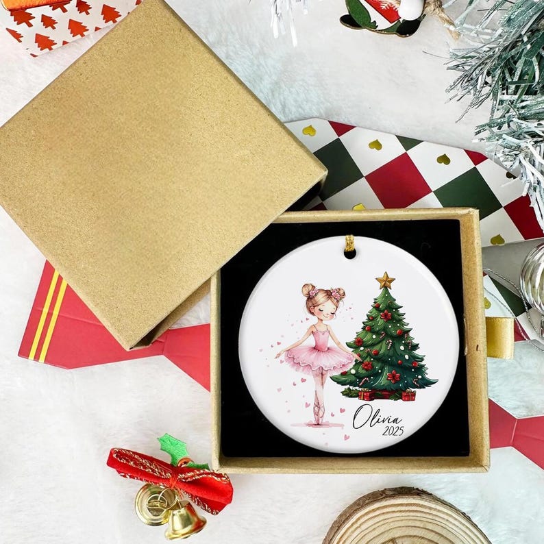 Personalized Ballerina Ornament 2025 – Custom Ballet Girl Gift