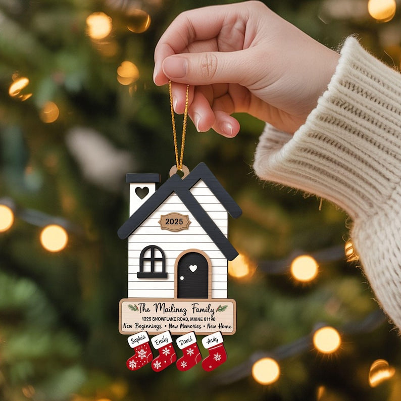 Personalized 2025 New Home Christmas Ornament, House Warming Gifts