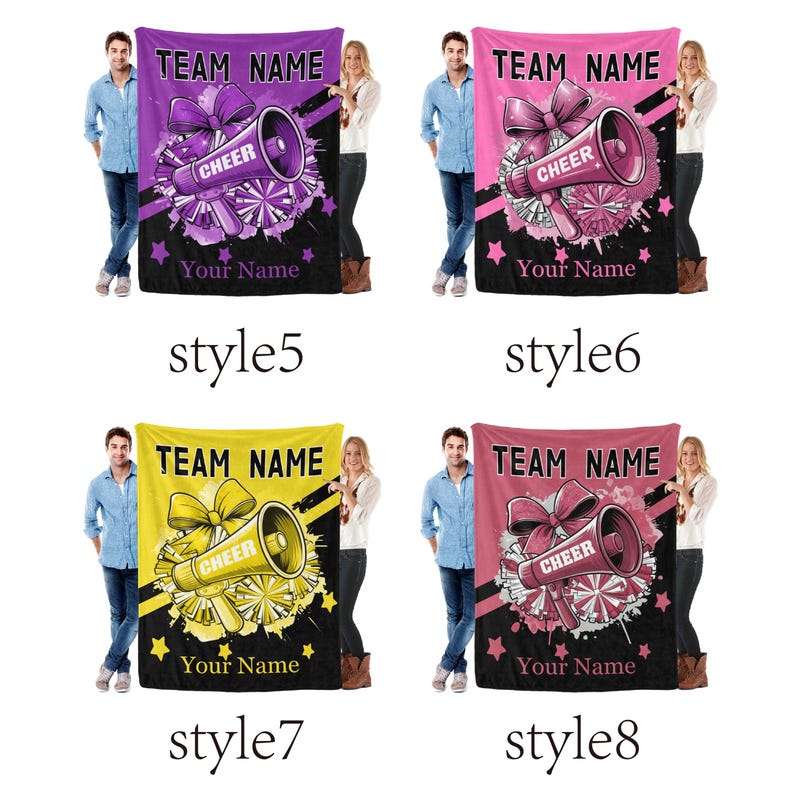 Custom Cheerleading Blanket, Personalized Flannel Throw