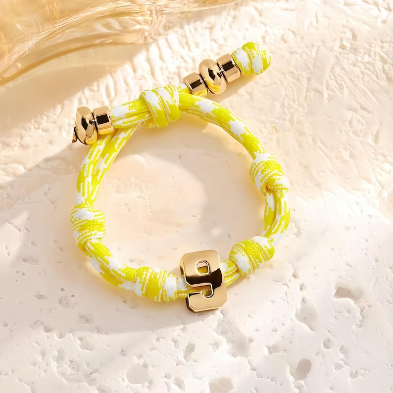 Custom Varsity Number Knotty Bracelet Unisex Personalized Bracelet
