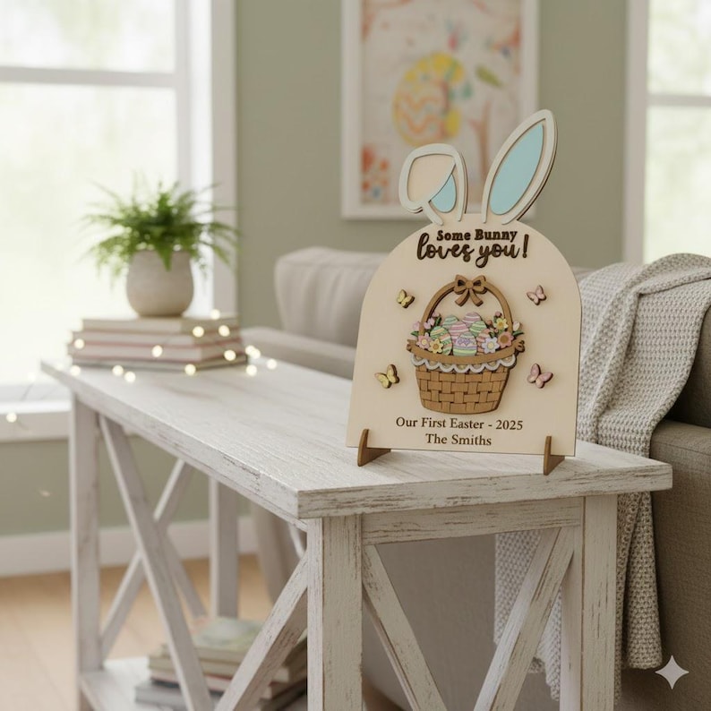 Custom Name Baby Easter Gift 2026,"Some Bunny Loves You"
