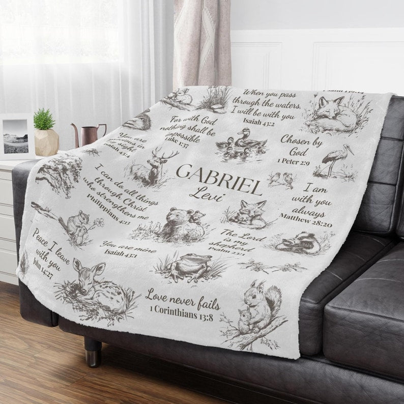 Bible verse kid blanket Christian baby gift newborn receiving blanket Gift