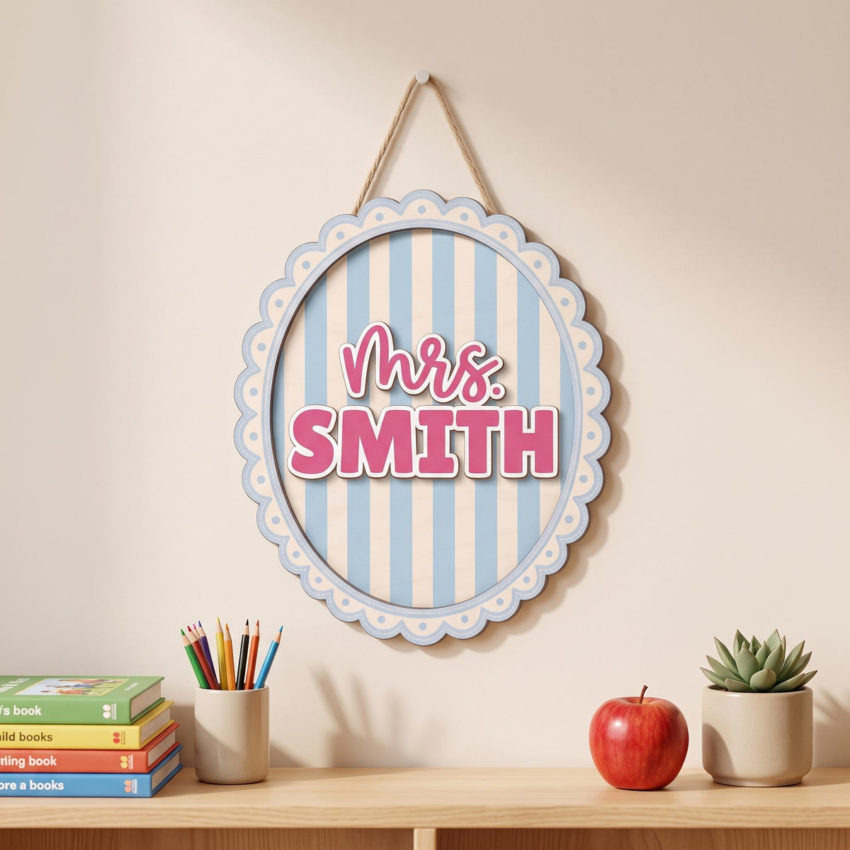 Classroom Decor, Personalized Teacher Door Sign, Welcome To Our Classroom Sign