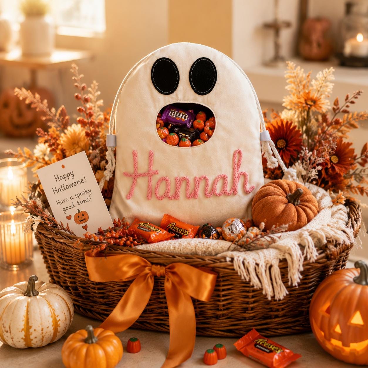 Personalized Ghost Halloween Candy Bag