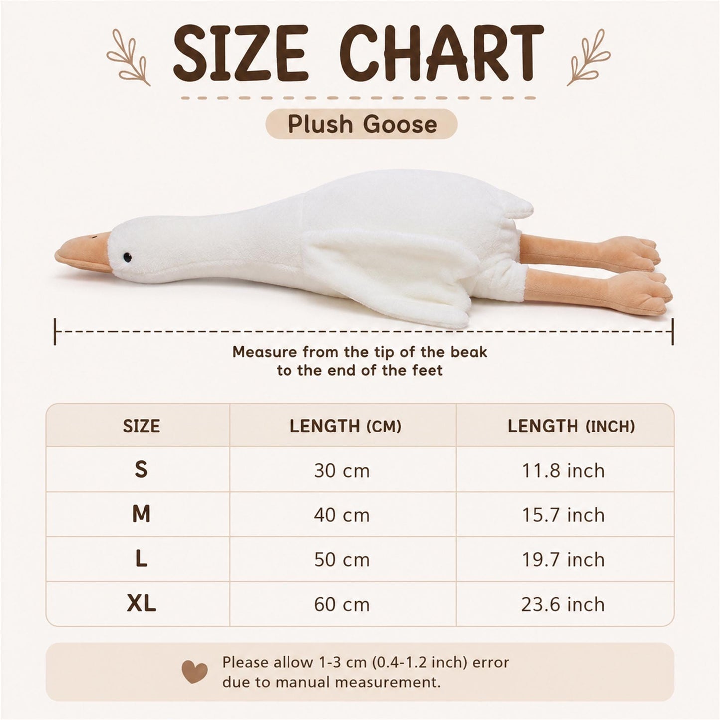 Personalized Baby Goose Plush, Custom Embroidered Stuffed Toy