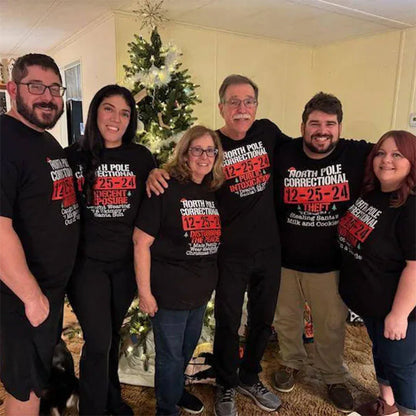60 Quotes and Custom North Pole Correctional Shirt, Funny Family Matching Christmas Shirt