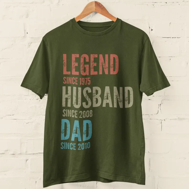 Personalised Legend Since T-Shirt: Custom Dad