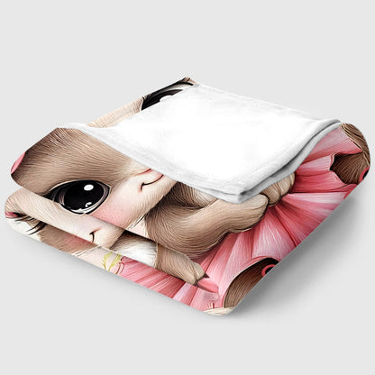Name/Text Rabbit Ballet Dress Easter Blanket