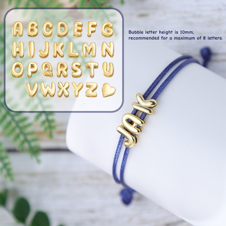 Gold Plated 3D Bubble Name Bracelet