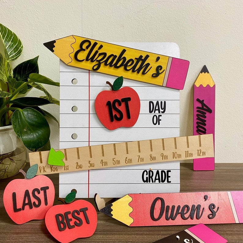 First Day of School Photo Prop, School Photos, Interchangeable School Milestones