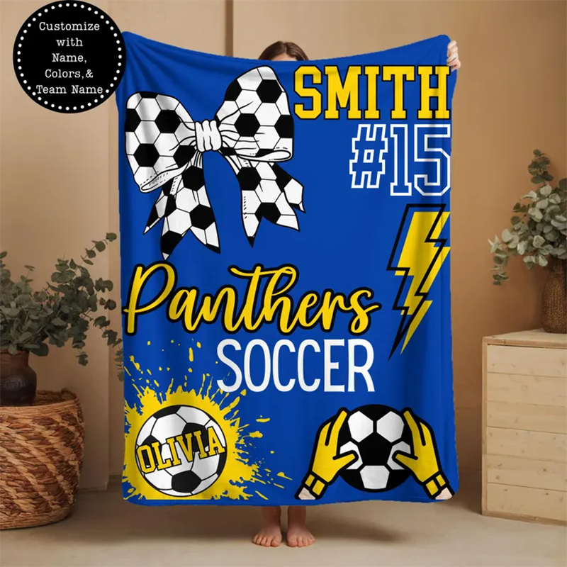Personalized Sport Blanket: Custom Team Name & Number