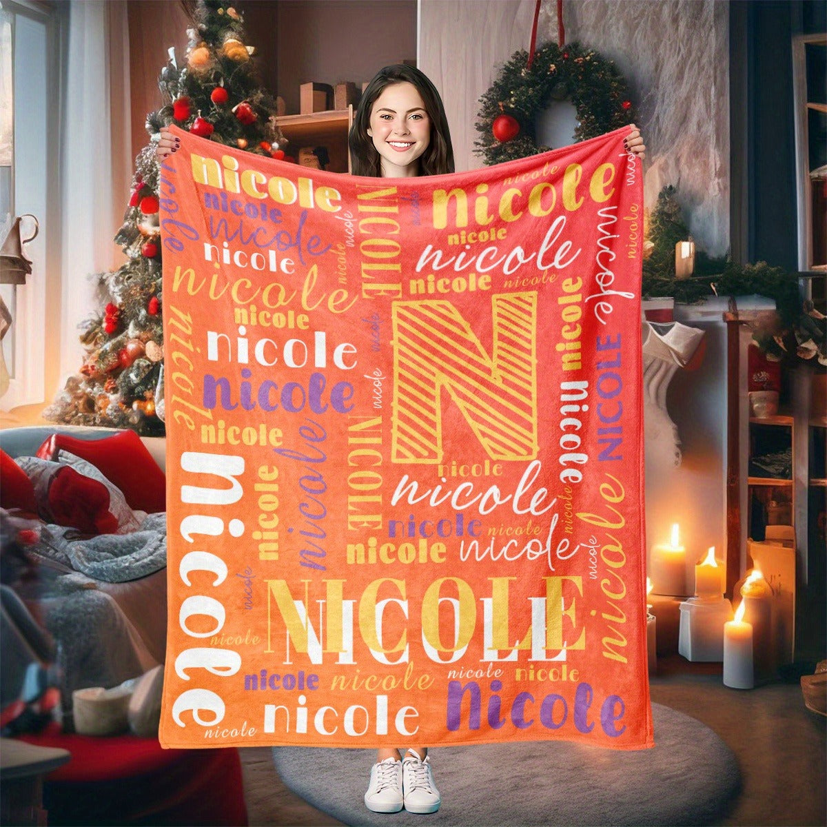 Custom Name Throw Blanket - Personalized Girls and Boys Blanket