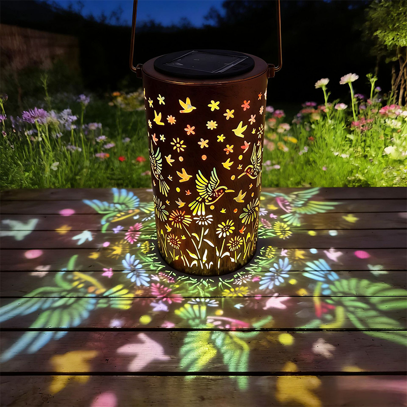 Metal Hanging Light, Shadow Casting Garden Decor