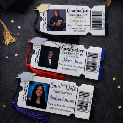 Graduation Ticket Invitation with Photo and Tassel