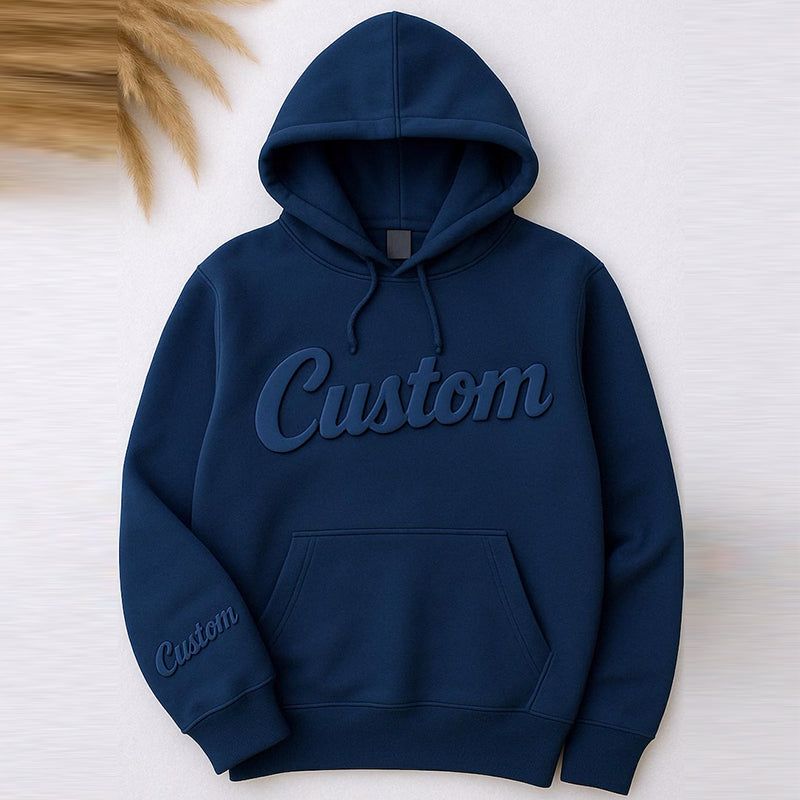 Custom Puff Embossed Sweatshirt - Personalized Raised Text Hoodie