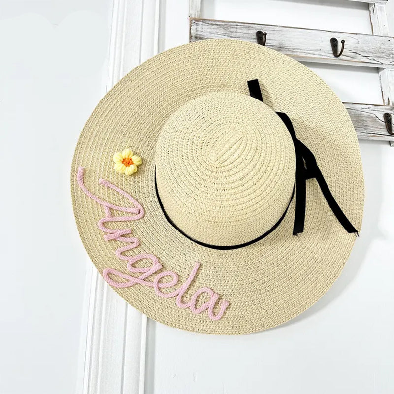 Personalized Beach Hat, Custom Name Adjustable Beach Hat,