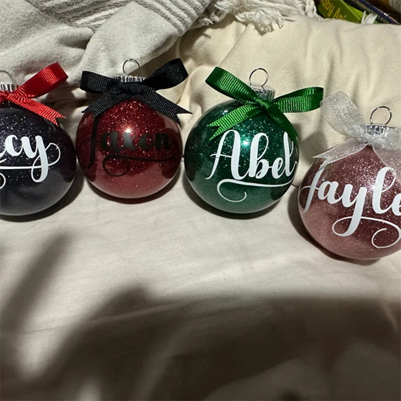 Personalized Glitter Christmas Ornaments