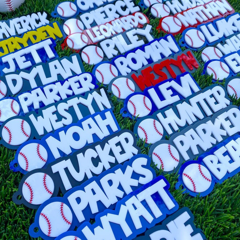 Custom Baseball Softball  Name Keychains