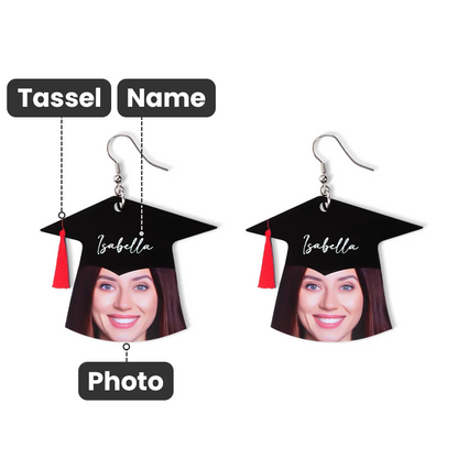 Personalized graduation earrings with names for graduation party gifts for graduates