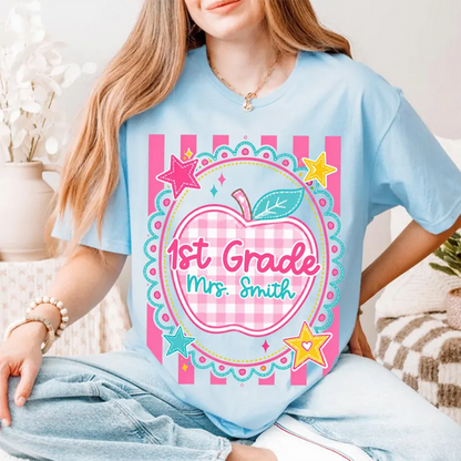 Comfort Colors Preppy Teacher Shirt, Trendy Stripes Back To School Shirt