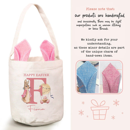 Personalized Easter Bunny Gift Bag with Custom Name Initials