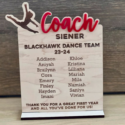 End of Season Coaches Gift, Personalized Coaches Plaque