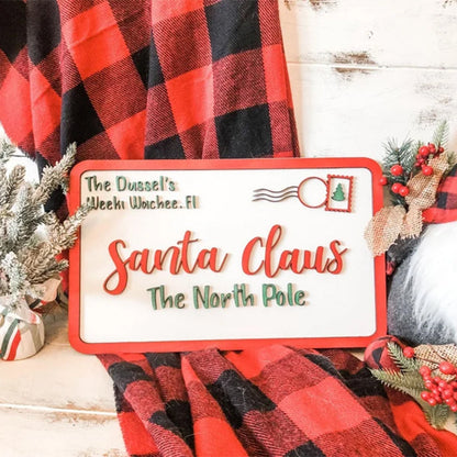 Letters to Santa Claus - Personalized Family Name Letter to Santa Sign