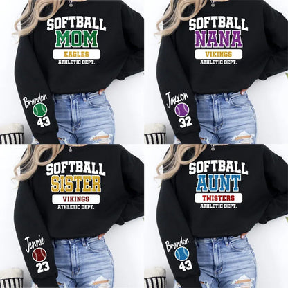 Custom Glitter Softball Nana Sweatshirt