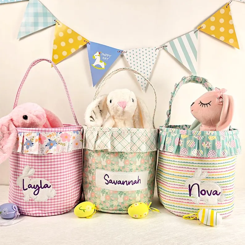 Personalized Bunny Basket: Kids Easter Gift, Toy Organizer