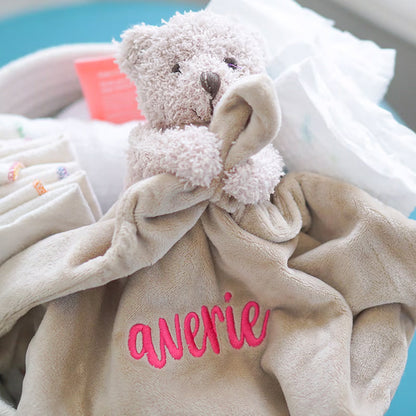 Teddy Bear Personalized Baby Lovey, Gifts for Babies