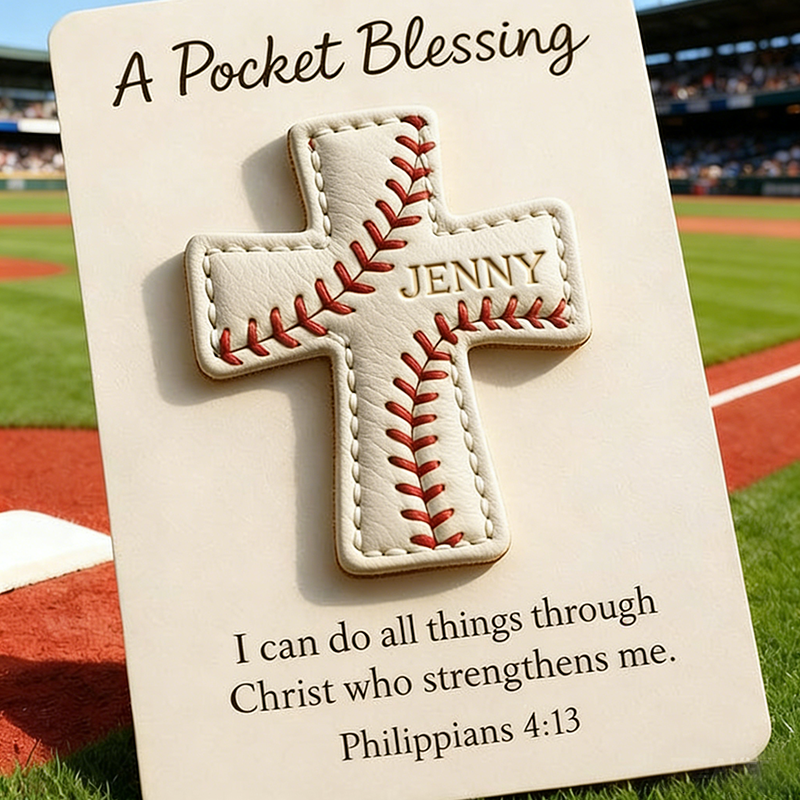 Baseball Cross Blessing Card,Pocket Blessing Baseball Cross