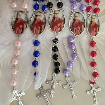 Personalized Photo Rosary Necklace,Custom Cross Pendant Necklace